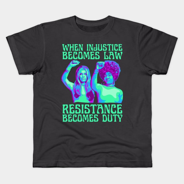 Gloria Steinem and Angela Davis Portrait Kids T-Shirt by Slightly Unhinged